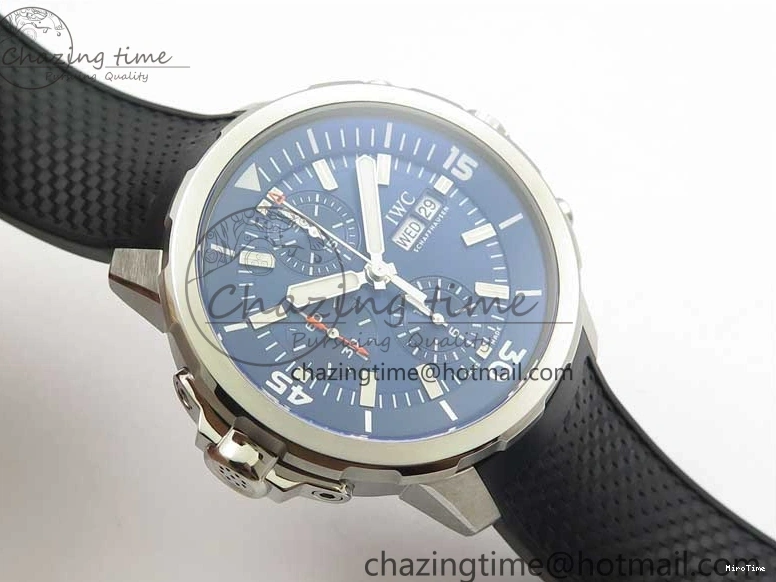 MIROTIME 0111 Aquatimer Chrono IW376803 V6F 1:1 Best Edition Blue Dial on Ruber Strap A Neat 7083
